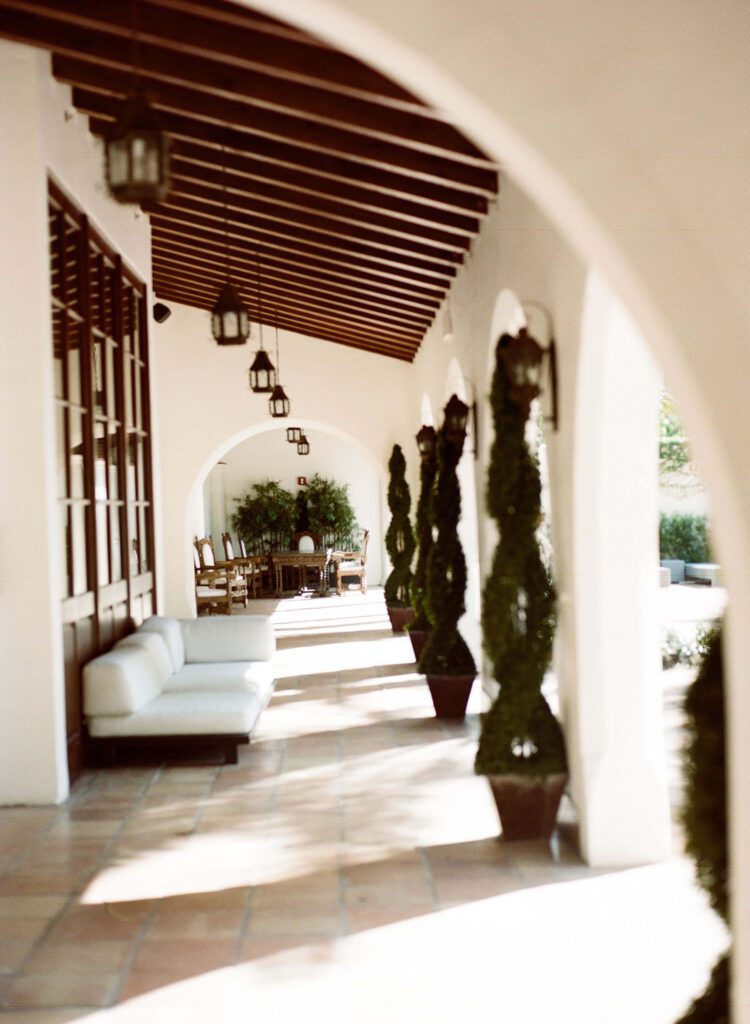 Italian villa at destination wedding portico 